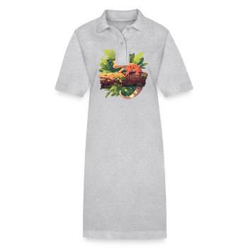 Geckos Gecko - Stanley/Stella PAIGER Organic Women’s Polo Dress - heather grey - Front
