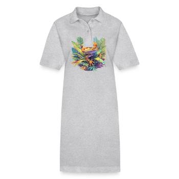 Geckos Gecko - Stanley/Stella PAIGER Organic Women’s Polo Dress - heather grey - Front