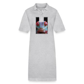 Geckos Gecko - Stanley/Stella PAIGER Organic Women’s Polo Dress - heather grey - Front