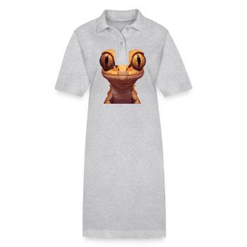 Geckos Gecko - Stanley/Stella PAIGER Organic Women’s Polo Dress - heather grey - Front