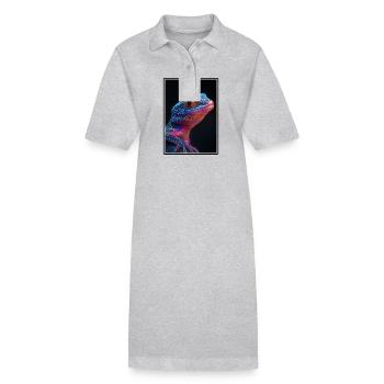 Geckos Gecko - Stanley/Stella PAIGER Organic Women’s Polo Dress - heather grey - Front