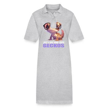 Geckos Gecko - Stanley/Stella PAIGER Organic Women’s Polo Dress - heather grey - Front