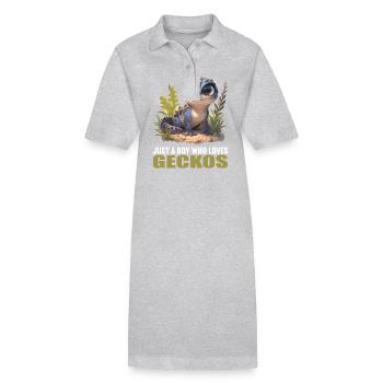 Geckos Gecko - Stanley/Stella PAIGER Organic Women’s Polo Dress - heather grey - Front