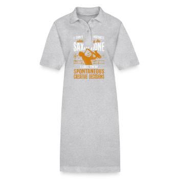 Saxophones Je ne me trompe pas - Robe polo bio PAIGER Stanley/Stella Femme - gris chiné - Devant
