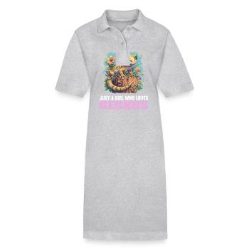Geckos Gecko - Stanley/Stella PAIGER Organic Women’s Polo Dress - heather grey - Front
