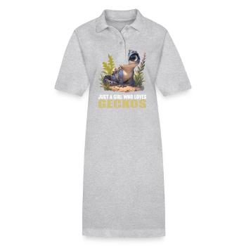 Geckos Gecko - Stanley/Stella PAIGER Organic Women’s Polo Dress - heather grey - Front