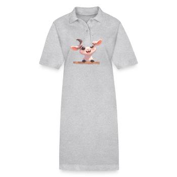 Chèvres chèvre - Robe polo bio PAIGER Stanley/Stella Femme - gris chiné - Devant