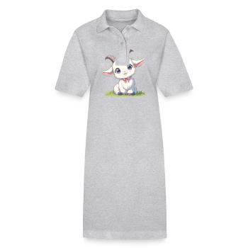 Chèvres chèvre - Robe polo bio PAIGER Stanley/Stella Femme - gris chiné - Devant