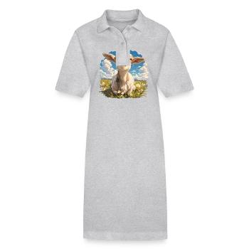 Chèvres chèvre - Robe polo bio PAIGER Stanley/Stella Femme - gris chiné - Devant