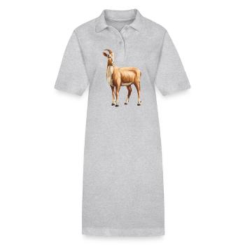 Chèvres chèvre - Robe polo bio PAIGER Stanley/Stella Femme - gris chiné - Devant