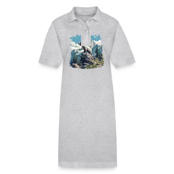 Chèvres chèvre - Robe polo bio PAIGER Stanley/Stella Femme - gris chiné - Devant
