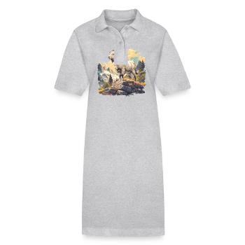 Chèvres chèvre - Robe polo bio PAIGER Stanley/Stella Femme - gris chiné - Devant