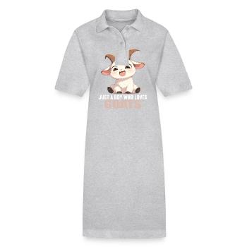 Chèvres chèvre - Robe polo bio PAIGER Stanley/Stella Femme - gris chiné - Devant