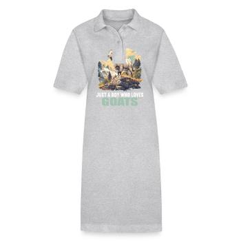 Chèvres chèvre - Robe polo bio PAIGER Stanley/Stella Femme - gris chiné - Devant