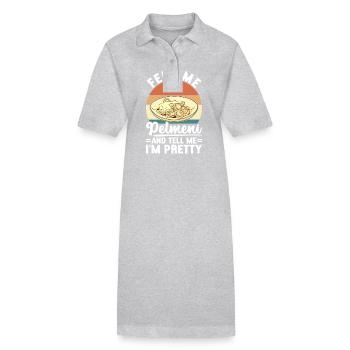 Pelmeni Russian Cuisine - Stanley/Stella PAIGER Organic Women’s Polo Dress - heather grey - Front