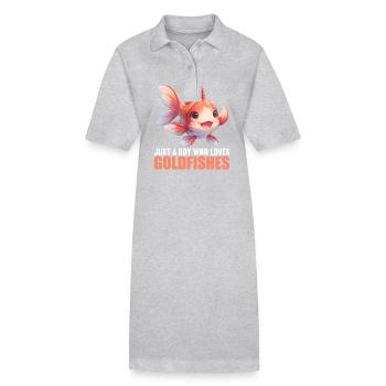 poisson rouge - Robe polo bio PAIGER Stanley/Stella Femme - gris chiné - Devant