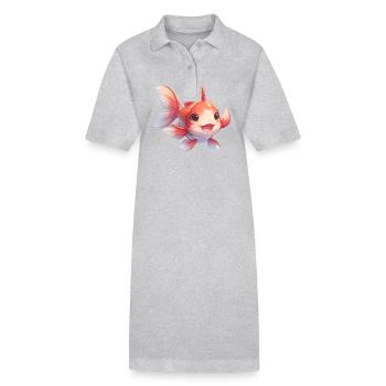 poisson rouge - Robe polo bio PAIGER Stanley/Stella Femme - gris chiné - Devant