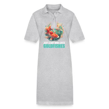 poisson rouge - Robe polo bio PAIGER Stanley/Stella Femme - gris chiné - Devant