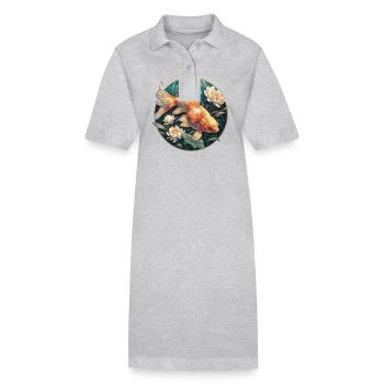 poisson rouge - Robe polo bio PAIGER Stanley/Stella Femme - gris chiné - Devant