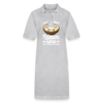 Pelmeni Russian Cuisine - Stanley/Stella PAIGER Organic Women’s Polo Dress - heather grey - Front