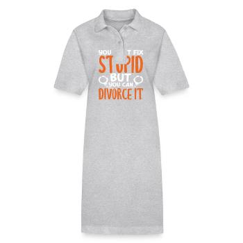Vous ne pouvez pas guérir la stupidité, mais vous ne pouvez pas - Robe polo bio PAIGER Stanley/Stella Femme - gris chiné - Devant
