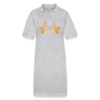 Saxophones I'm A Orchestra Lovin' - Stanley/Stella PAIGER Organic Women’s Polo Dress - heather grey - Front