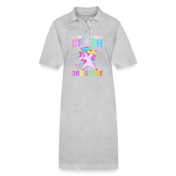 3ème année - Robe polo bio PAIGER Stanley/Stella Femme - gris chiné - Devant