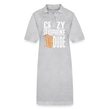 Saxophone Crazy Saxophone Dude - Stanley/Stella Frauen Bio-Polokleid PAIGER - Grau meliert - Vorne