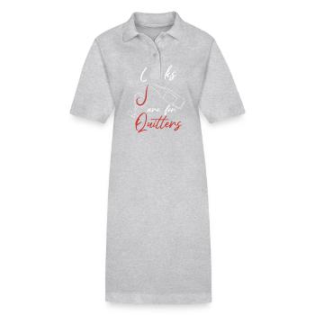 Korken Sind Für Aufgeber Weinliebhaber - Stanley/Stella Frauen Bio-Polokleid PAIGER - Grau meliert - Vorne
