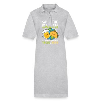 Save The Planet Tacos and Beer - Stanley/Stella Frauen Bio-Polokleid PAIGER - Grau meliert - Vorne
