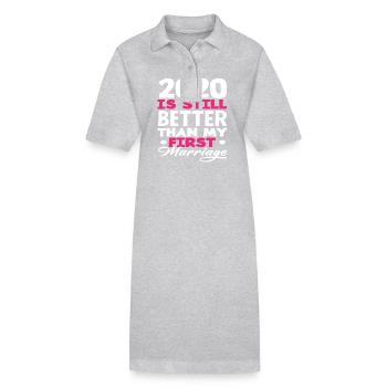 2020 est encore meilleure que mon premier mariage - Robe polo bio PAIGER Stanley/Stella Femme - gris chiné - Devant