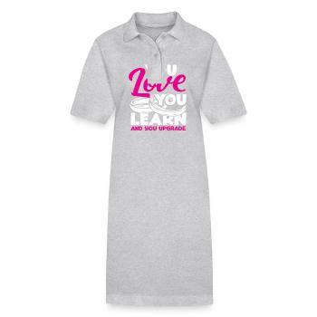You Love You Learn And You Improve The - Stanley/Stella PAIGER Organic Women’s Polo Dress - heather grey - Front