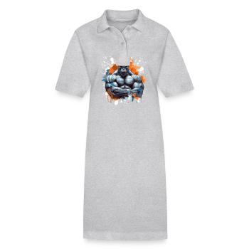 Gorille Bodybuilding Beast - Robe polo bio PAIGER Stanley/Stella Femme - gris chiné - Devant