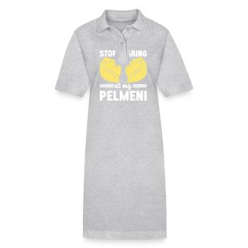 Pelmeni Russian Cuisine - Stanley/Stella PAIGER Organic Women’s Polo Dress - heather grey - Front