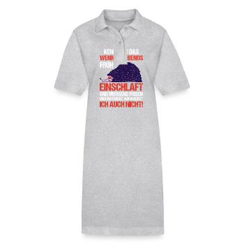Lazy Late Riser Motivation Hedgehog - Stanley/Stella PAIGER Organic Women’s Polo Dress - heather grey - Front