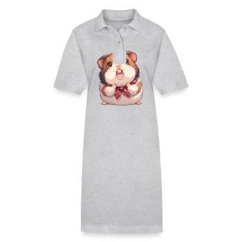 Meerschweinchen - Stanley/Stella Frauen Bio-Polokleid PAIGER - Grau meliert - Vorne