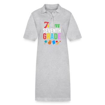 7. Klasse - Stanley/Stella Frauen Bio-Polokleid PAIGER - Grau meliert - Vorne