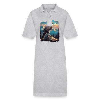 Falcon Falcon - Stanley/Stella PAIGER Organic Women’s Polo Dress - heather grey - Front