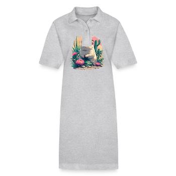 Hamster - Stanley/Stella Frauen Bio-Polokleid PAIGER - Grau meliert - Vorne
