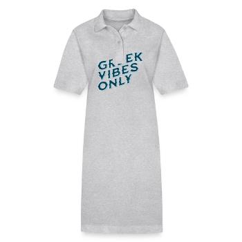 Greek Vibes Only Stylish Party Design - Stanley/Stella Frauen Bio-Polokleid PAIGER - Grau meliert - Vorne