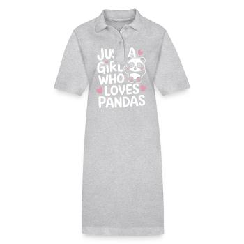 Panda Bear Panda Animal Pandas - Stanley/Stella PAIGER Organic Women’s Polo Dress - heather grey - Front