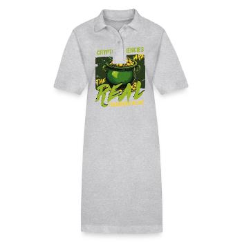 Saint-Patrick : les crypto-monnaies sont les vraies - Robe polo bio PAIGER Stanley/Stella Femme - gris chiné - Devant