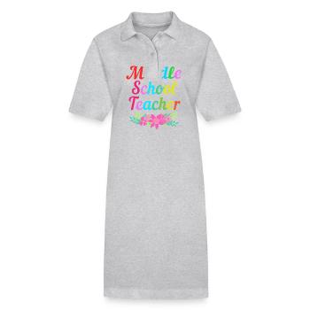 Enseignants de collège - Robe polo bio PAIGER Stanley/Stella Femme - gris chiné - Devant