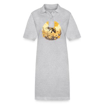 Bees Bee - Stanley/Stella PAIGER Organic Women’s Polo Dress - heather grey - Front