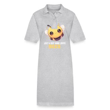 Bees Bee - Stanley/Stella PAIGER Organic Women’s Polo Dress - heather grey - Front