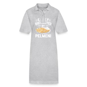 Pelmeni Russian Cuisine - Stanley/Stella PAIGER Organic Women’s Polo Dress - heather grey - Front