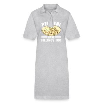 Pelmeni Russian Cuisine - Stanley/Stella PAIGER Organic Women’s Polo Dress - heather grey - Front