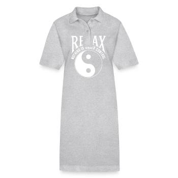 Entspannen: Nichts ist unter Kontrolle Yoga Achtsamkeit - Stanley/Stella Frauen Bio-Polokleid PAIGER - Grau meliert - Vorne