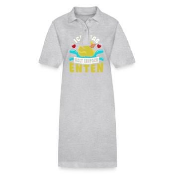 Wasservogel Entenfütterung Quak Ich Mag Halt Enten - Stanley/Stella Frauen Bio-Polokleid PAIGER - Grau meliert - Vorne