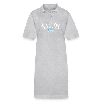 Samos Greece Greek Flag Greek - Stanley/Stella PAIGER Organic Women’s Polo Dress - heather grey - Front